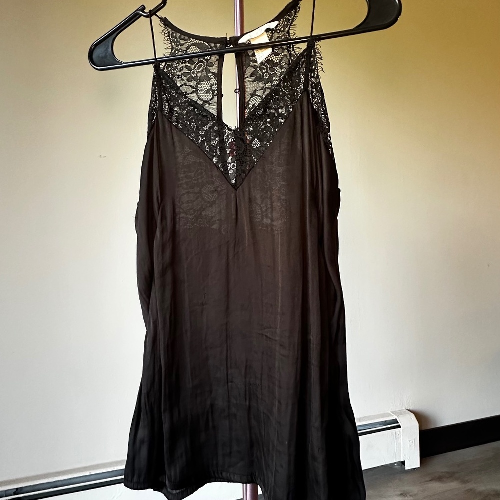 Y2K H&M Cami Babydoll Satin Lace Tank Top